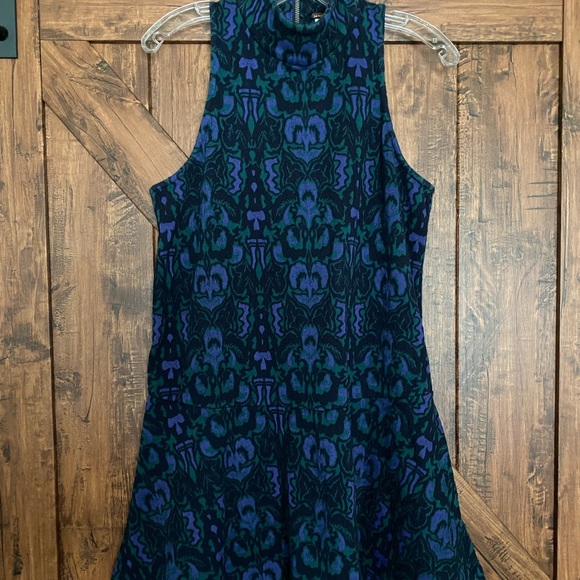FP textured blue/black/green drop waist dress - Picture 4 of 6